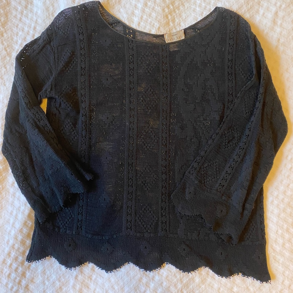 FORTE_FORTE Italian Cotton Lacey Top